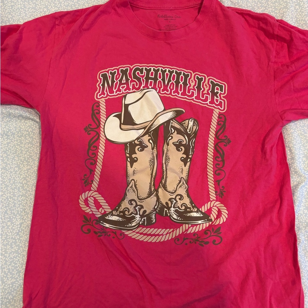 Rebellion One - Nashville Graphic Hot Pink T-Shirt